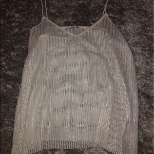 Silver mesh spaghetti top